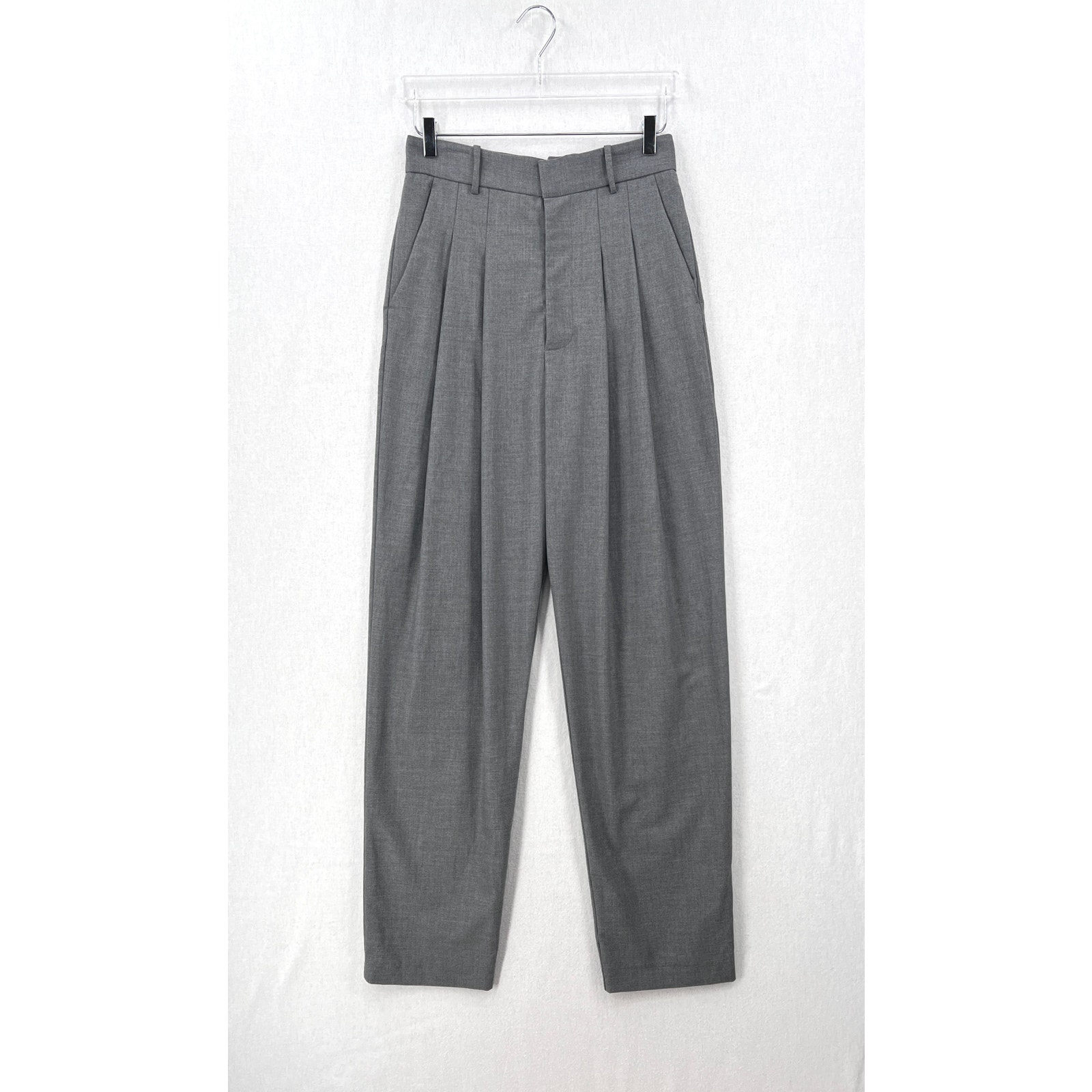 Enza Costa Tapered High Waist Trousers Pants Womens Medium Gray Suit New